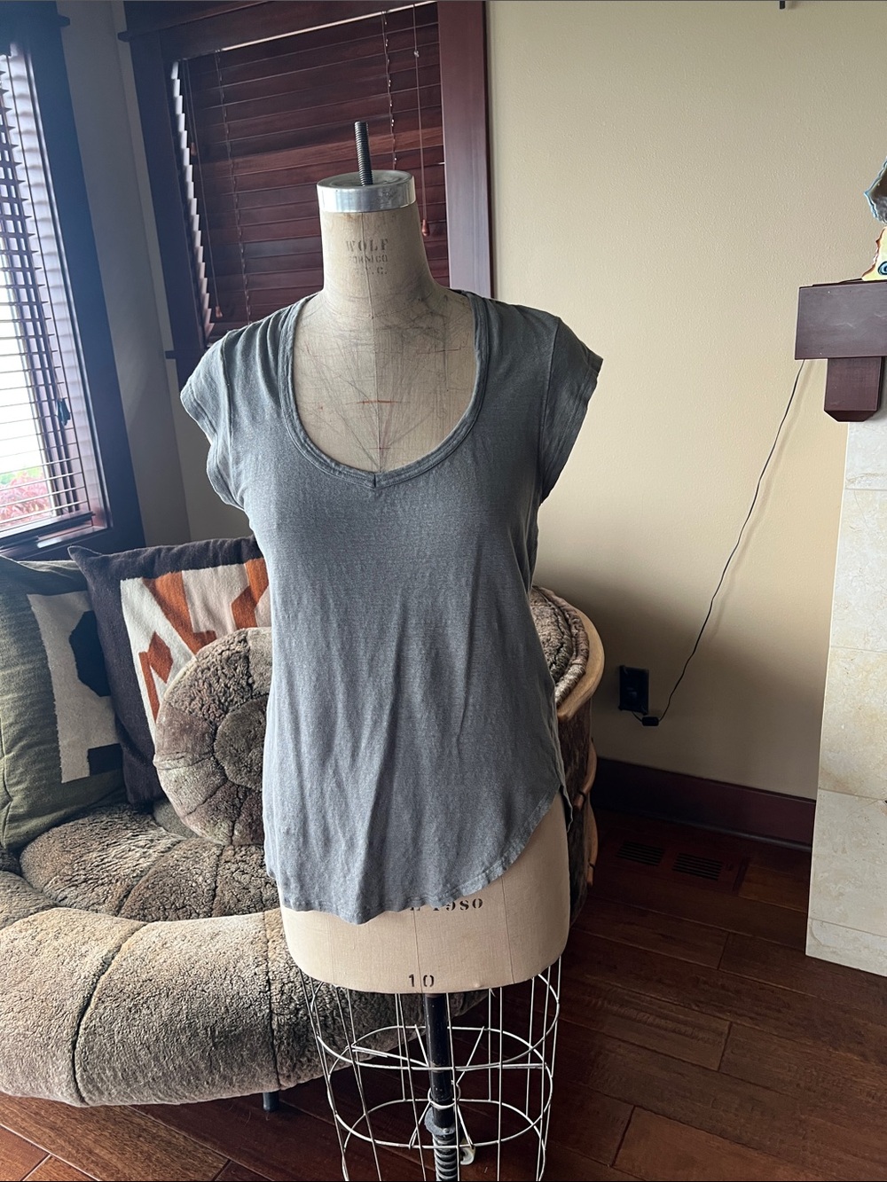 Isabel Marant Etoile asymmetric linen tee